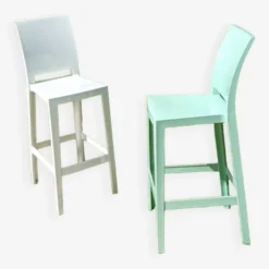 2 Kartell Brand Stools, One White And One Pale Green. -Cozy Seats Store 4e02a9e1 1175 4db8 ae1a 18f6e7572970