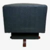 Designer Swivel Leather Stool With Teak Leg