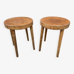 2 Vintage Scandinavian Baumann Stools, French Stool Chic 1980