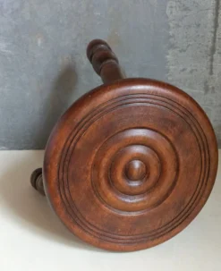 Low Tripod Stool In Vintage Turned Solid Wood -Cozy Seats Store 54995f88 0719 4c94 9a3c 2dd0db83e7e6