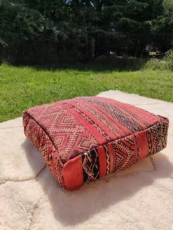 Berber Kilim Style Wool Pouf -Cozy Seats Store 56052b25 f7f8 4bfd 9374 d5d0f00301e7