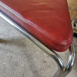 Set Of 2 Vintage Chrome And Leather Poufs -Cozy Seats Store 5adf87c5 5021 43b6 bf31 f02e47384da0