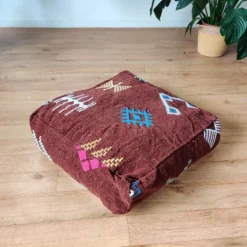 Brown Berber Pouf With Bohemian Patterns -Cozy Seats Store 5c3b9d7d 0527 4bd8 8fab 1777f5105ec2