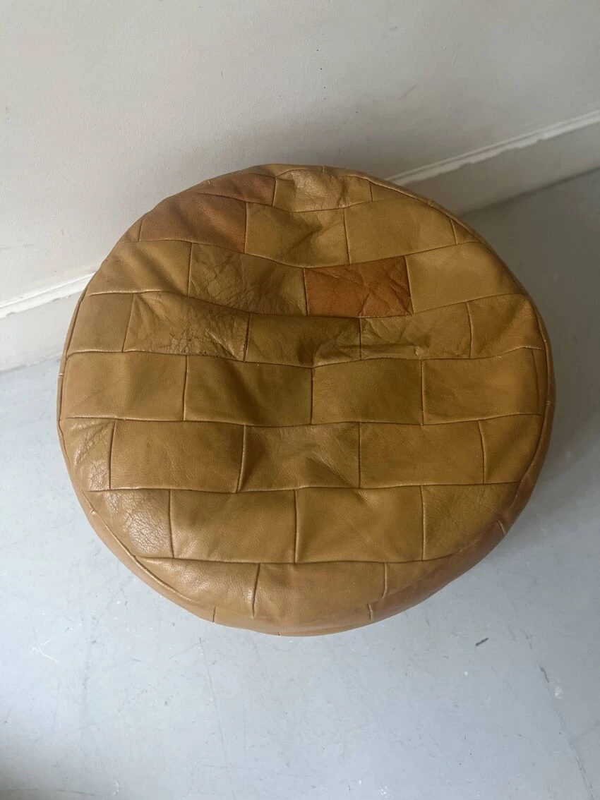 Pouf In Genuine Leather Patchwork Colors, 1970 6 Pouf In Genuine Leather Patchwork Colors, 1970 - Image 6
