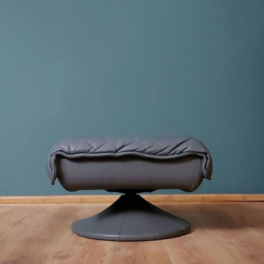 Vintage Mid-century Danish Leather Footstool 3 Vintage Mid-century Danish Leather Footstool - Image 3