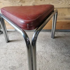 Set Of 2 Vintage Chrome And Leather Poufs -Cozy Seats Store 5de88ceb 8b6f 499f 850a dd0a79460f49