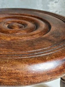 Low Tripod Stool In Vintage Turned Solid Wood -Cozy Seats Store 5f84f995 a9c3 4fad bbf8 e3202e5cba4b