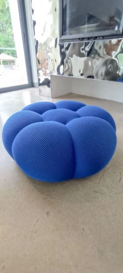 Roche-bois Blue Round Pouf -Cozy Seats Store 5f92186b fc4c 4b46 9061 1ad1d66529f1