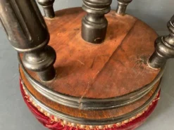 Antique Piano Stool In Blackened Wood And Red Velvet, 19th Century -Cozy Seats Store 61e52ee1 21db 4dd1 9686 720e2d64da5f