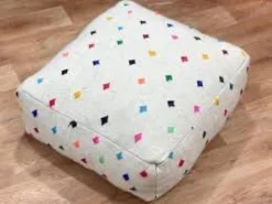 100% Handmade Artisanal Berber Kilim Pouf
