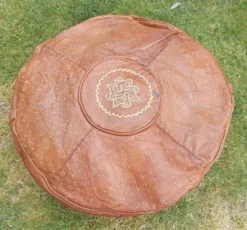 Large Vintage Moroccan Leather Pouf 15 Large Vintage Moroccan Leather Pouf -Cozy Seats Store 6337df0e 9871 48db 9a3d c8f6d5c3e500