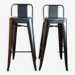 Pair Of Tolix Hpd 75 Stools – In Varnished Raw Steel. -Cozy Seats Store 63582593 aa35 4788 abdd fd0180b8ec87