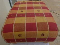 Fabric Footrest With Beech Wood Foot - Very Good Condition -Cozy Seats Store 636e2013 5ccb 437d 833c b30546572fb9
