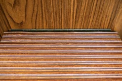 Pouf In Vinile E Legno Con Scaletta E Scomparto, Italia Anni '60