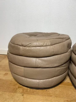 Pair Of Patchwork Leather Poufs From Sède -Cozy Seats Store 66b16ea3 c4c9 442b b61a 4ff296771a63