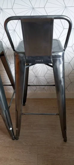 Pair Of Tolix Hpd 75 Stools – In Varnished Raw Steel. -Cozy Seats Store 672cf647 2e50 4ca8 83be 9d43435981b5