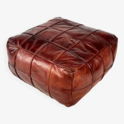 Vintage Leather Pouf, 1960s -Cozy Seats Store 68f81a3b d708 4b34 ab77 638685dbd4bf