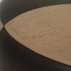 Round Vintage Pouf Two-tone Brown Skai Leather Patchwork Sixties -Cozy Seats Store 6b1e177b 1f95 4dff a6e4 a578b2452a18