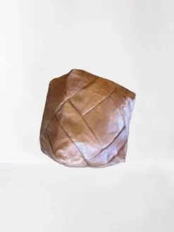 Coole Handmade Marrocan House Style Pouf In 70's Style From Original Buffalo Leather - New