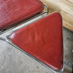 Set Of 2 Vintage Chrome And Leather Poufs -Cozy Seats Store 6e01c639 9ca5 448d adc4 97a0c6114036