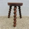 Farmhouse Tripod Stool In Solid Wood 1950s