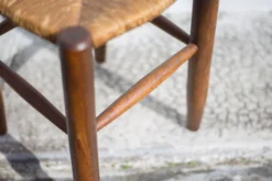 Vintage French Stool From The 50s, Wood And Straw Stool, Straw Stool, Extra Seat, -Cozy Seats Store 724a008f fba2 47f1 b64c 124ff8370b04