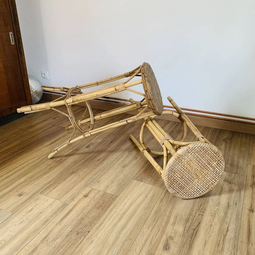 Pair Of High Rattan Stools 19 Pair Of High Rattan Stools - Image 19