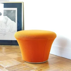 Vintage Space-Age Pouf/footstool In Orange Jersey By Pierre Paulin Old Edition Artifort, 1960. -Cozy Seats Store 79835a78 bd51 43b9 8865 9146fa78a816