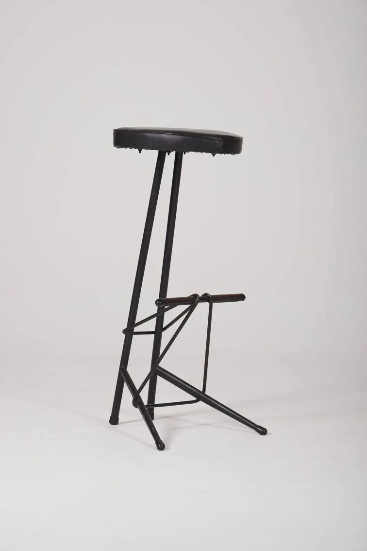 Willy Van Der Meeren Black High Stool 6 Willy Van Der Meeren Black High Stool - Image 6