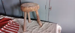 Old Small Country Stool In Raw Wood - Tripod Base -Cozy Seats Store 7e2639a0 4b3a 404c b1f6 dfbf53f3b810