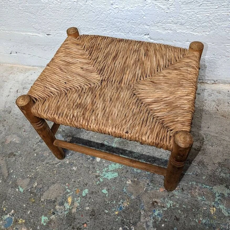 Wood And Straw Foot Stool 7 Wood And Straw Foot Stool - Image 7