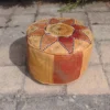 Vintage Moroccan Leather Pouf