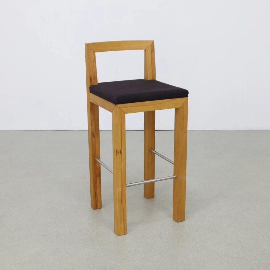 5x Bar Stool In Massive Wood By Göhring 1 5x Bar Stool In Massive Wood By Göhring