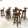 Set Of 8 Vintage Brutalist Bar Stools, 1960s