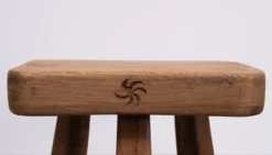 Set Rustic Stools . Solid Oak Wood . 1960s Holland -Cozy Seats Store 841a37e0 95e3 4039 b4f7 007b3eba3446