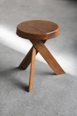 Elm Wood Stool 'S31' By Pierre Chapo, France, 1974 -Cozy Seats Store 89433417 b280 4162 a878 d5d4aea213d5
