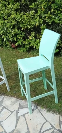 2 Kartell Brand Stools, One White And One Pale Green. -Cozy Seats Store 894e5eb1 cbb0 4b45 aa72 543621b308d0