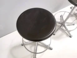Vintage Black Plastic And Chromed Metal Revolving And Adjustable Stool, Italy -Cozy Seats Store 8a1fa962 c5c1 41d1 86e9 e53e027324a3