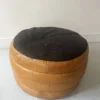 Pouf In Genuine Leather Patchwork Colors, 1970