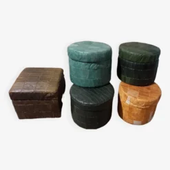 Set Of Vintage Leather Poufs -Cozy Seats Store 8d4f9a59 bce4 422e b64c 862b24ef52ce
