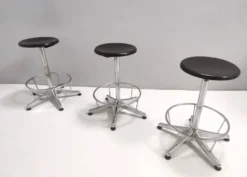 Vintage Black Plastic And Chromed Metal Revolving And Adjustable Stool, Italy -Cozy Seats Store 8e327928 31ae 4c6a 8534 9d80bee0b06f