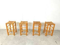 Vintage Wicker Bar Stools - Set Of 4, 1960s -Cozy Seats Store 8f2bd2c1 0354 4ced ac18 088a3df8e4a9