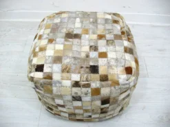 Large Leather Pouf Patchwork, 1980s -Cozy Seats Store 8f363755 9e9b 4836 8fd4 9f82aafa6cd7