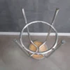 Vintage Bar Stool - Chrome Metal And Wood