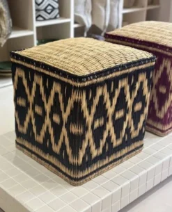 Moroccan Pouf Cube Seat In Graphic Ikat Wicker Dark Green Forest Fir 9 Moroccan Pouf Cube Seat In Graphic Ikat Wicker Dark Green Forest Fir -Cozy Seats Store 8ff583ab f92c 4dcd a04c 72a50066d4dc