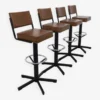 4x Bar Stool In Metal And Leatherette, 1970s