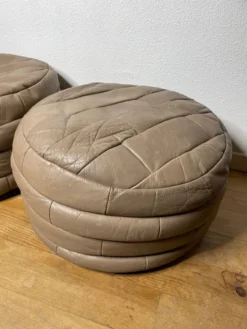 Pair Of Patchwork Leather Poufs From Sède -Cozy Seats Store 94b287f1 427d 43cd 99bc d63d1aaf3d3a