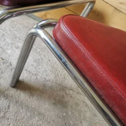 Set Of 2 Vintage Chrome And Leather Poufs -Cozy Seats Store 9bdd6eaa a9ec 4a68 8f6e fef3270b11de