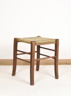 Vintage Stool, Square, In Solid Wood, Straw Seat. -Cozy Seats Store 9f2b35f6 c118 4b97 a8ec d8b973af6226