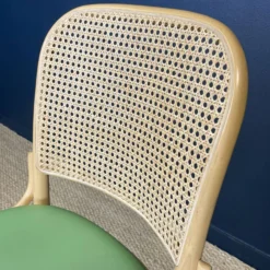 Set Of 3 Thonet Type High Chairs In Light Wood, Canework And Colored Skai 19 Set Of 3 Thonet Type High Chairs In Light Wood, Canework And Colored Skai -Cozy Seats Store a065323f 2e33 46c0 938c ff8dac66c145